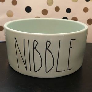 Rae Dunn NIBBLE mint green ceramic pet bowl